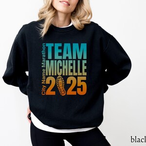 Custom Marathon Support Crew Sweatshirt, Supporter Team Group Crewneck for Marathoner&#39;s Family Matching Sweater, Marathon Race Support Team