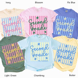 Custom Second Grade Teacher Team Shirt Comfort Colors, 2nd Grade Teacher Name Tee, Teacher Appreciation Gift, Back To School Teacher Shirt