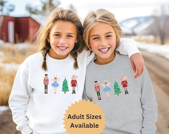 Kids Nutcracker Sweatshirt, Christmas Sweatshirt, Sugar Plum Fairy Shirt, Xmas Sweater, Christmas Crewneck, Holiday Gift for her, Matching