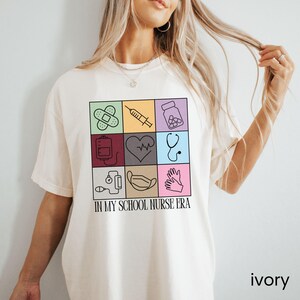 School Nurse Shirt, In My School Nurse Era T-shirt, Comfort Colors® Tshirt, Cute Gift for School Nurse, Nurse Appreciation, Back to School Ivory
