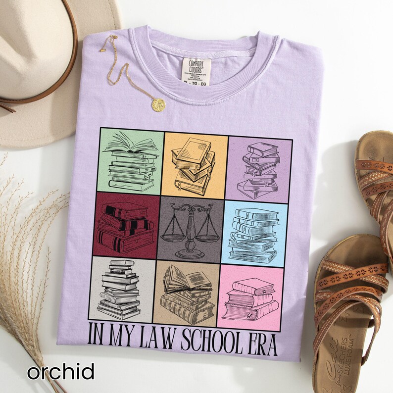 Law Student Shirt, Law School Student Comfort Colors T Shirt, In My Law School Era Tshirt, Future Lawyer Gift, New Law Student Gift Orchid
