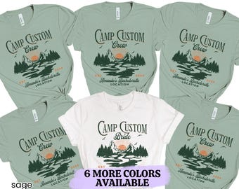 Camp Bachelorette Party Shirt, Custom Bride Bach Crew, Bridal Shower T-shirt, Bridesmaid Proposal Gift, Personalized Wedding Party Favor