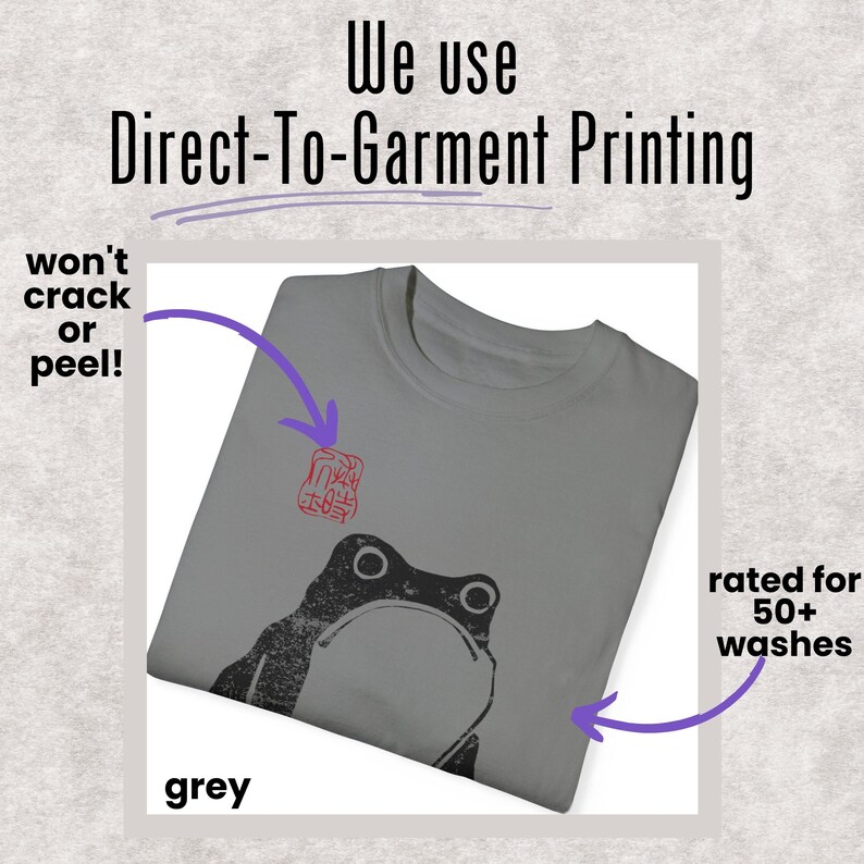 Japanese Grumpy Frog Shirt, Hoji Matsumoto Unimpressed Toad Tshirt, Vintage Style Woodblock Art Tshirt, Gift for Art Lover, Animal Lover Grey