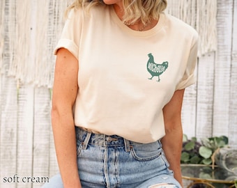 Custom Chicken Mama Shirt, Gift for Farmers, Farmer Name T-shirt, Farm Matching Family Shirt, Backyard Chicken Mom Tee, Mother's Day Gift