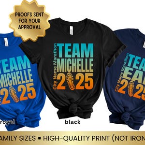 Custom Marathon Support Crew Shirt, Supporter Team Group Tshirt for Marathoner's Family Matching Shirts, Runner's Race Team shirt Kids Sizes