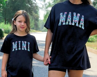 Mermaid Mama and Mini Comfort Colors® Shirts, Mermaid Mommy and Me Matching Tshirts, Mama Mini Mermaid Party Outfit, Gift for Toddler Girl