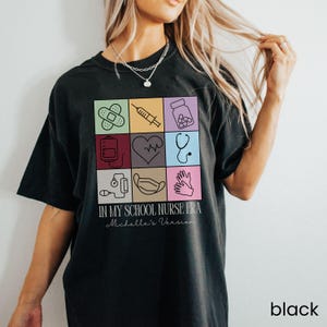 School Nurse Shirt, In My School Nurse Era T-shirt, Comfort Colors® Tshirt, Cute Gift for School Nurse, Nurse Appreciation, Back to School Black
