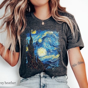 Van Gogh Starry Night Shirt, Aesthetic Tshirt, Classical Art Tee Gift for Art Teacher, Art Lover, Van Gogh Fan, Saint-Rémy-de-Provence