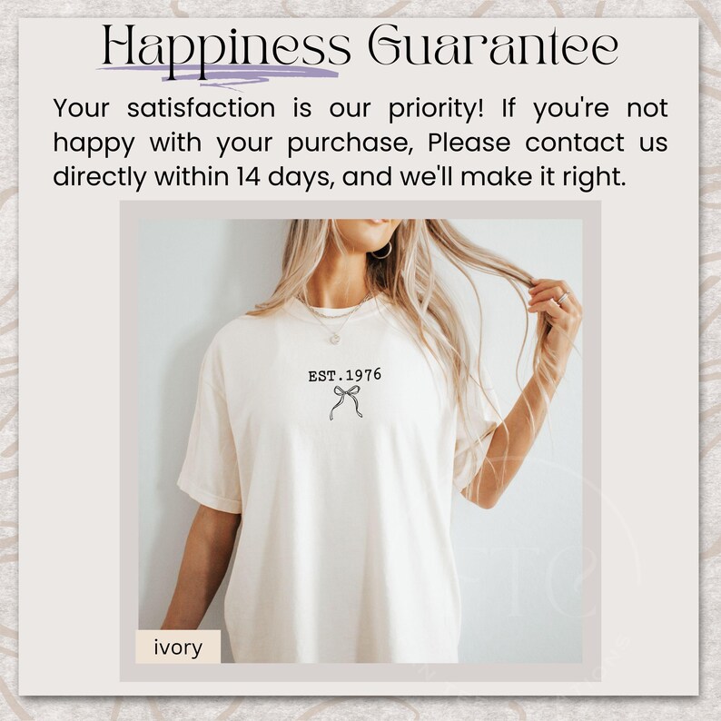Comfort Colors 1976 Shirt 1976 T-shirt 50th Birthday Shirt 1976 Tshirt 1976 Birthday Tee Hello 50 Shirt 50th Birthday Gift for 50th birthday Ivory