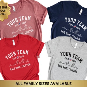 Custom Triathlon Team Shirt, Swim Bike Run T-shirt for Group, Triathlon Race Gift Tee for Triathlete, Athlete Family Team T shirt
