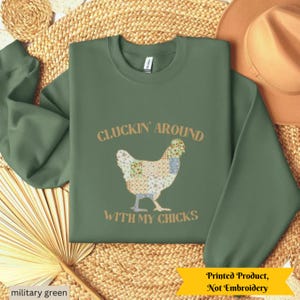 Chicken Sweatshirt, Mothers Day Chicken Sweater, Women Chicken Crewneck, Chicken Lovers Gift, Farmer&#39;s Sweatshirt, Farm Chicken Sweater
