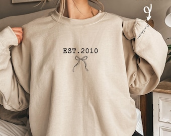 16th Birthday Sweatshirt with sleeve print, 16th Birthday Gift For Girl, Sweet 16 Gifts For Daughter, Coquette 2010 Sweater,Sixteen Birthday