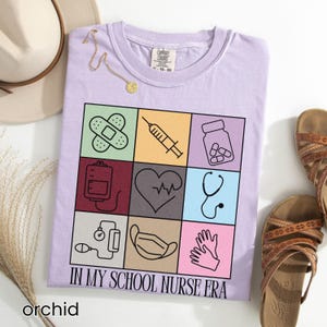 School Nurse Shirt, In My School Nurse Era T-shirt, Comfort Colors® Tshirt, Cute Gift for School Nurse, Nurse Appreciation, Back to School Orchid