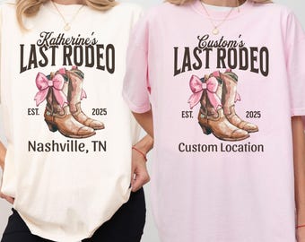 Last Rodeo Bachelorette Comfort Colors Shirt, Personalized Western Bridal Party Thsirt, Country Bachelorette Party Shirt, Cowgirl Bride Gift