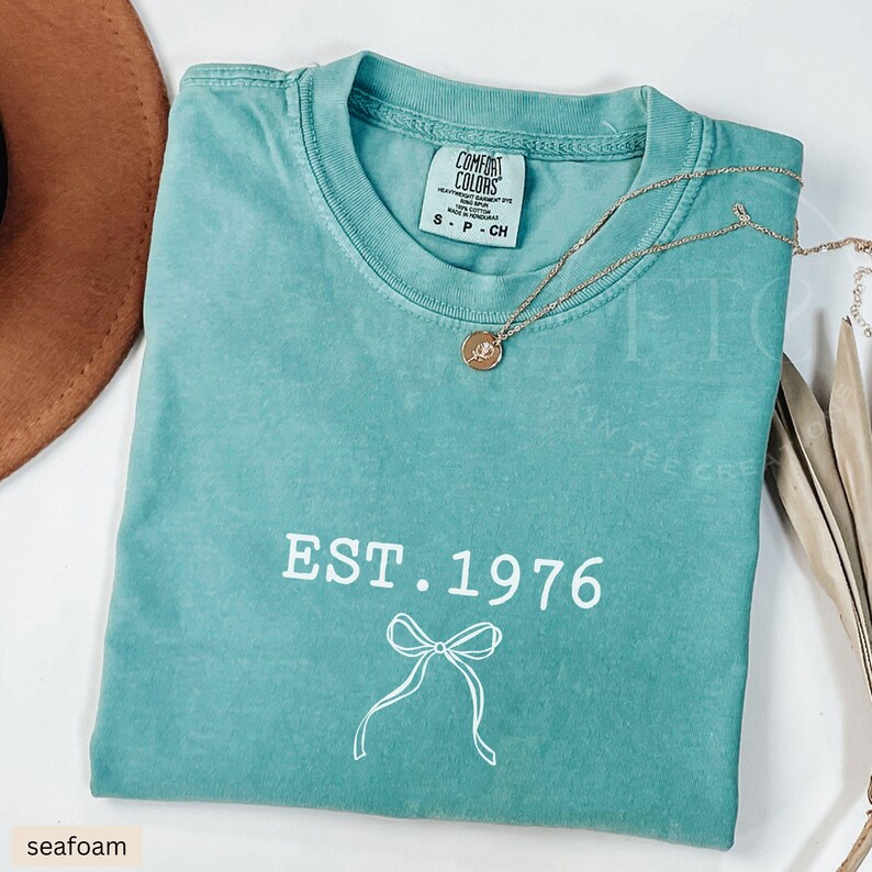 Comfort Colors 1976 Shirt 1976 T-shirt 50th Birthday Shirt 1976 Tshirt 1976 Birthday Tee Hello 50 Shirt 50th Birthday Gift for 50th birthday Seafoam