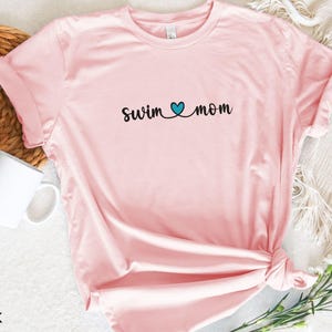 Swim Mom Shirt, Cute Swim Mama T-shirt, Swim Team Tshirt, Swimmer Mom Gift, Swim Meet Shirt, Gift for Swim Mom Pink