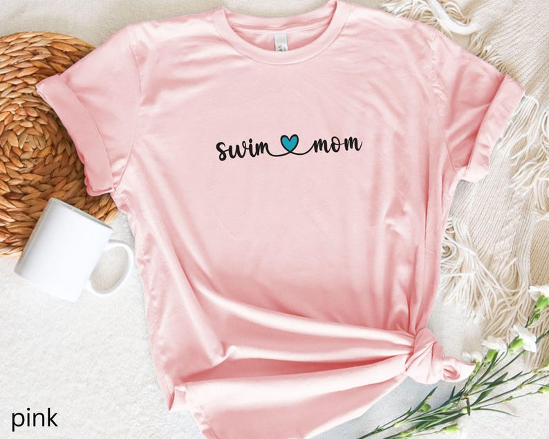 Swim Mom Shirt, Cute Swim Mama T-shirt, Swim Team Tshirt, Swimmer Mom Gift, Swim Meet Shirt, Gift for Swim Mom Pink