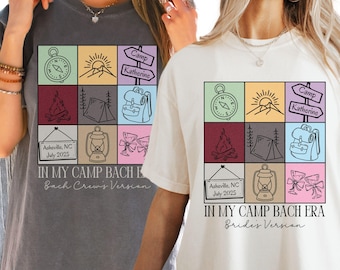 Custom Camp Bachelorette Comfort Colors Shirt, Camp Bach Bridal Party Shirt, In My Camping Bachelorette Era, Personalized Bridesmaid Shirt