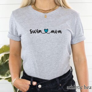 Swim Mom Shirt, Cute Swim Mama T-shirt, Swim Team Tshirt, Swimmer Mom Gift, Swim Meet Shirt, Gift for Swim Mom Athletic Heather