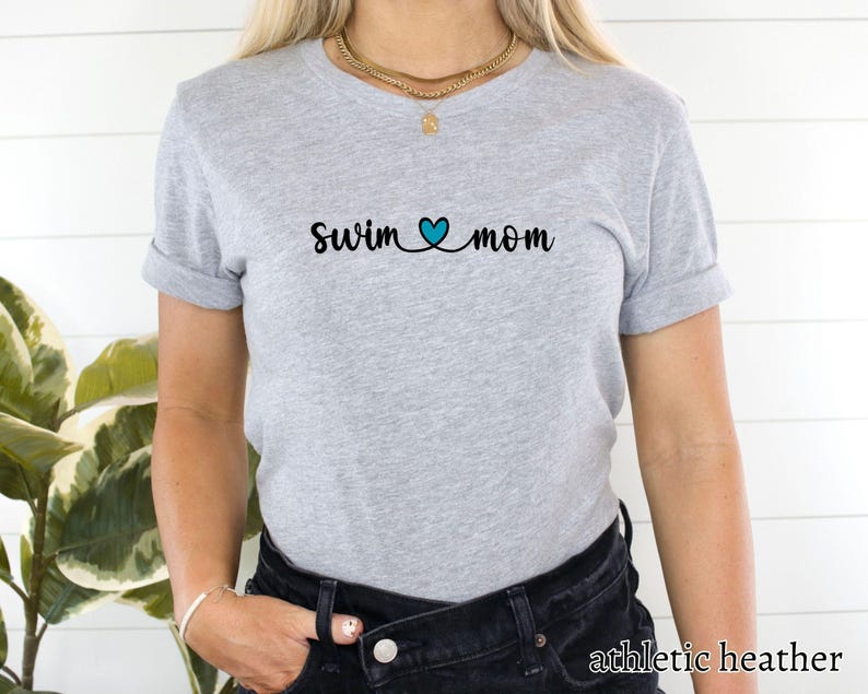 Swim Mom Shirt, Cute Swim Mama T-shirt, Swim Team Tshirt, Swimmer Mom Gift, Swim Meet Shirt, Gift for Swim Mom Athletic Heather