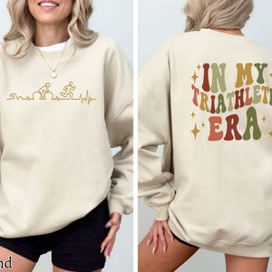My Triathlete Era Sweatshirt, Triathlon Sweatshirt, Gift for Triathlete, Swim Bike Run Sweatshirt, Retro Winter Birthday Christmas Gift