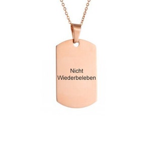 Nicht Wiederbeleben Nicht Reanimieren Do Not Resuscitate DNR Kette Halskette Graviert Edelstahl Erkennungsmarke Rose gold