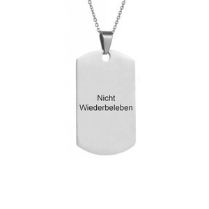 Nicht Wiederbeleben Nicht Reanimieren Do Not Resuscitate DNR Kette Halskette Graviert Edelstahl Erkennungsmarke Silver