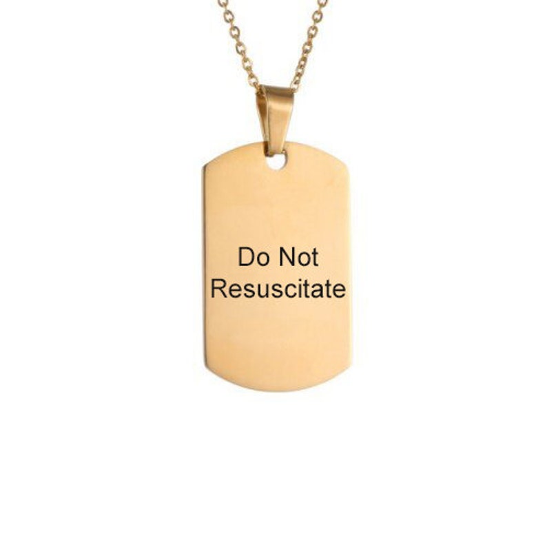 Nicht Wiederbeleben Nicht Reanimieren Do Not Resuscitate DNR Kette Halskette Graviert Edelstahl Erkennungsmarke image 4