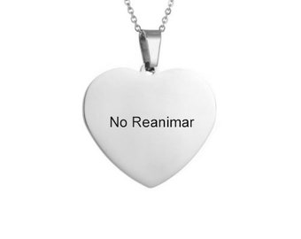 No Reanimar - No Resucitar - Do Not Resuscitate - DNR Order - Cadena - Collar - Grabado - Acero inoxidable - Corazón