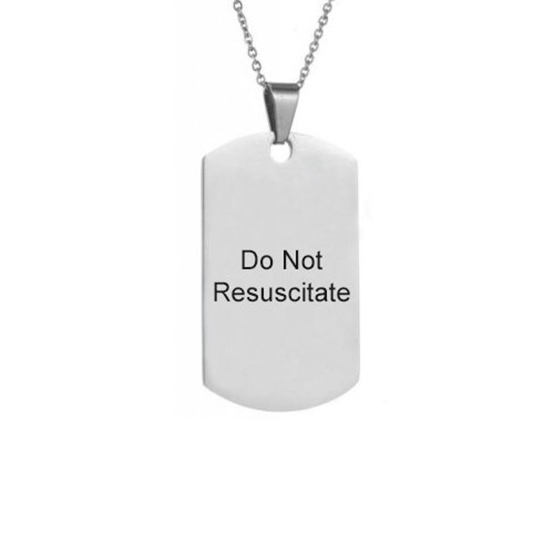 Nicht Wiederbeleben Nicht Reanimieren Do Not Resuscitate DNR Kette Halskette Graviert Edelstahl Erkennungsmarke image 2