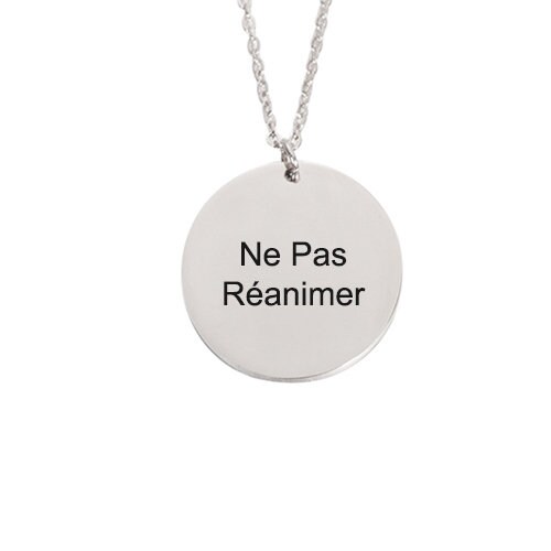 DNR Do Not Resuscitate Medical Alert Awareness - Collana In Acciaio Inox Argento, Misura Unica, Acciaio Inossidabile - Foto 2