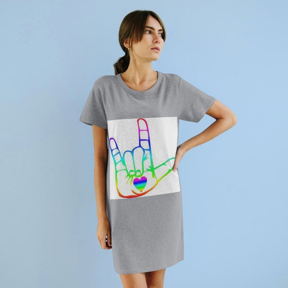 ASL Rainbow T-Shirt Dress