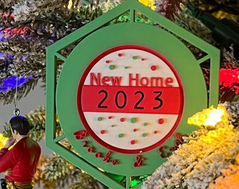 Personalized First Christmas at New Home Christmas Ornament, Great Housewarming Gift, 3D Printed