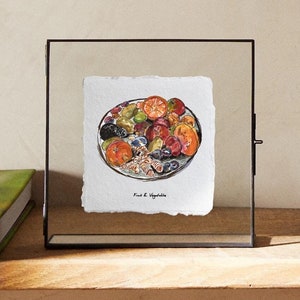 Druckbare Aquarell Illustration, Obst Platte, Obst Illustration, Stillleben Kunst