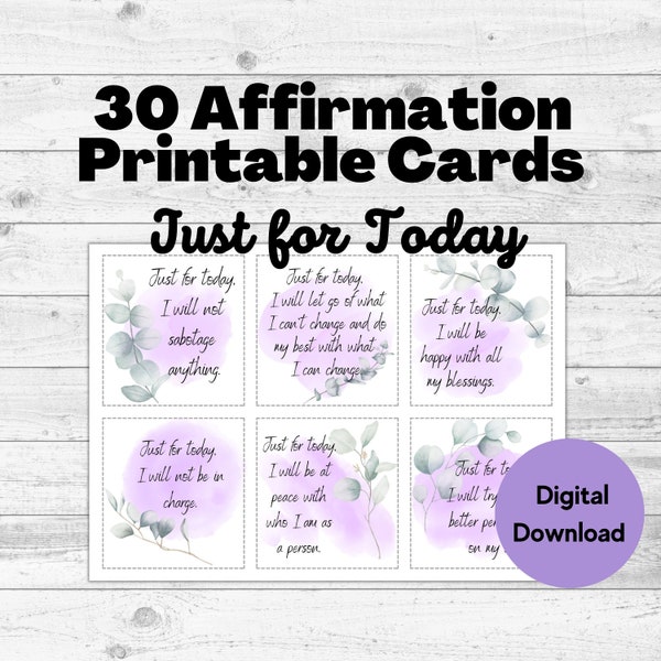 Just for Today Printable - Etsy