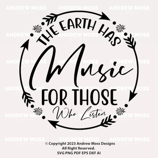 The Earth Has Music SVG File T-shirt Design