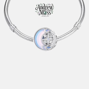 Moon and Stars Moonstone Bead Charm