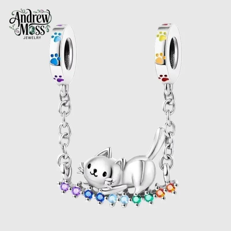 Ciondolo A Forma Di Gatto Con Catena Di Sicurezza Oscillante - Foto 2