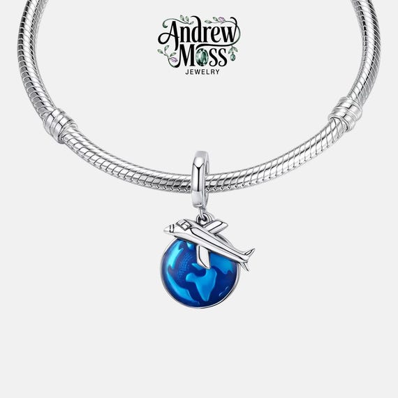 Travel World Airplane Pendant Charm,pandora Charm,charm for