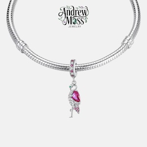 Pink Flamingo Dangle Charm