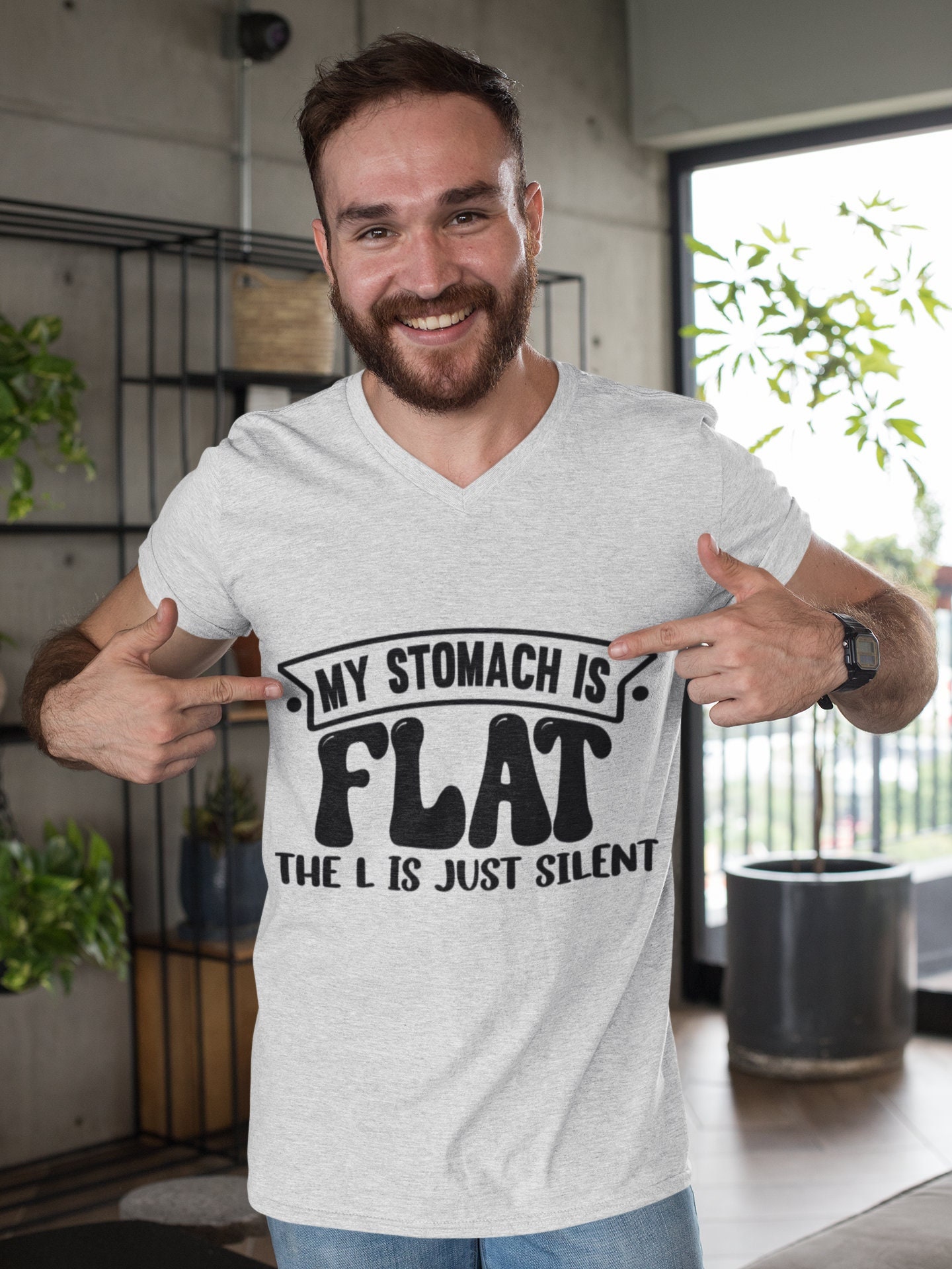 My Stomach is Flat, the L is Just Silent SVG PNG Sarcastic Svg, Amusing