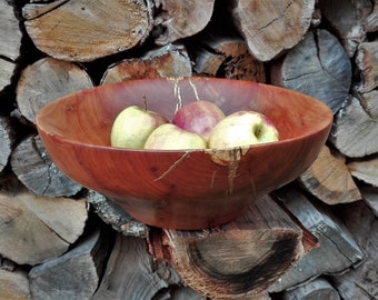 Cherry bowl with gold veins, a beautiful, heavy and durable bowl that belongs in the center of your table