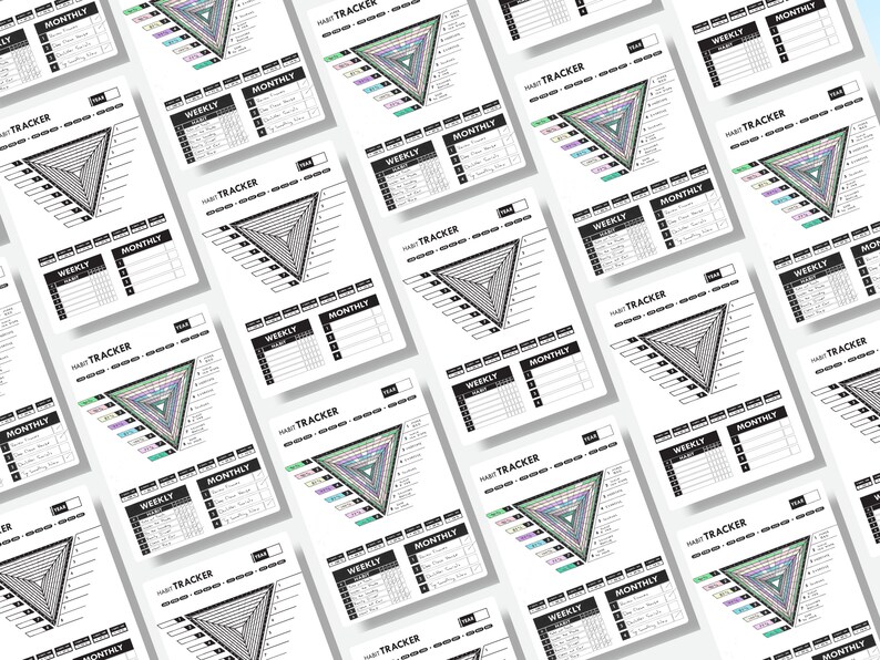 Printable Habit Tracker | Minimalistic Triangle Aesthetic | Daily ...