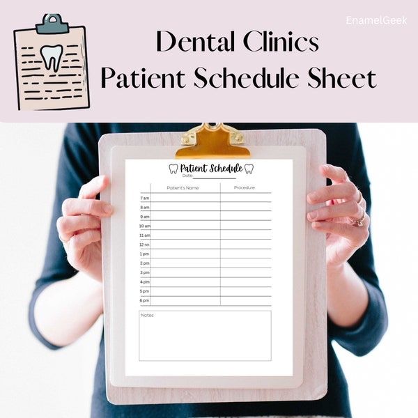 Daily Dental Patient Planner Etsy