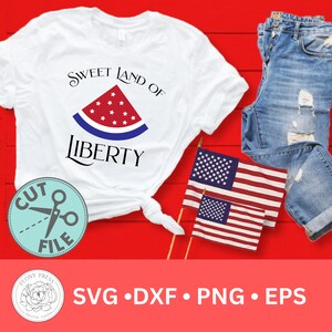 Sweet Land of Liberty SVG Cut File, Perfect for 4th of July Parades and BBQ, Red White and Blue, T-shirts, Home Decor and More, Adult & Kids