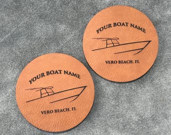 Handmade Boat and Car Coasters - custom made set of two