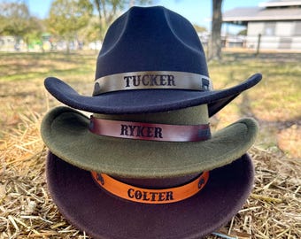 Farm Animals Personalized Kids Cowboy Hat | Laser Engraved Name on Genuine Leather Band