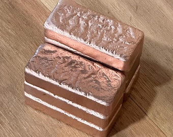 1 lb .999 Copper Bar | Hand poured fine .999 copper bullion