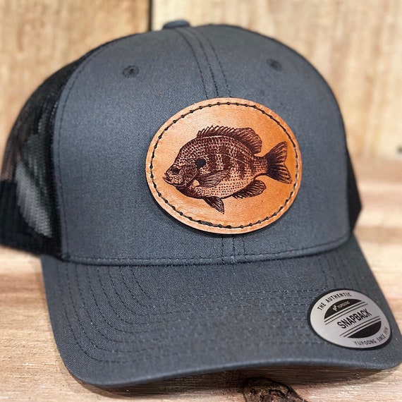 Bluegill Fishing Snapback Trucker Hat Laser Engraved Leather Patch Hat,  Freshwater Bream Fishing, Fishing Hat, Flex Fit Adjustable Hat. - Etsy