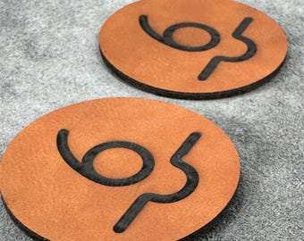 Handmade Ranch Cattle Brand Car Coasters - set of two - custom made